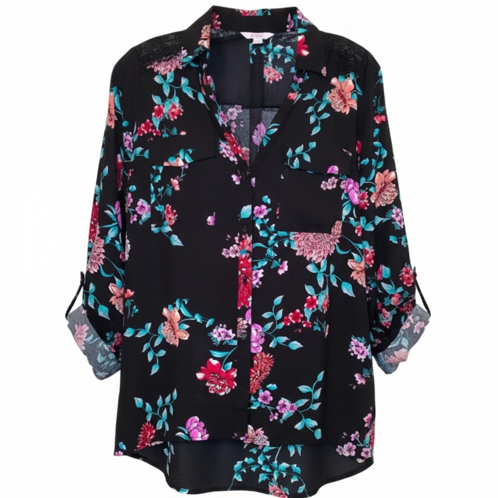 Candies Size Small Floral Print Polyester Blouse
